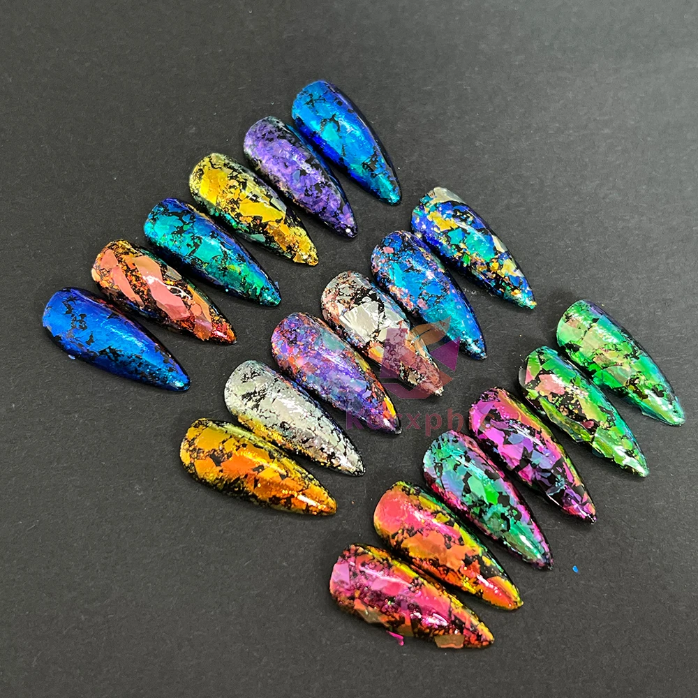 Resin Hand Crafts Chunky Aurora Nail Chrome Chameleon Flakes Pigment