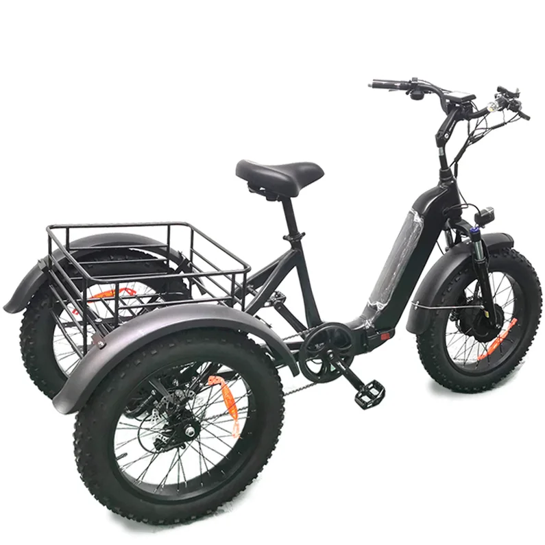 Joyebikes 48v 500w 750w front drive motor three 3 wheel fat tire  cargo trike electric tricycle electric bike