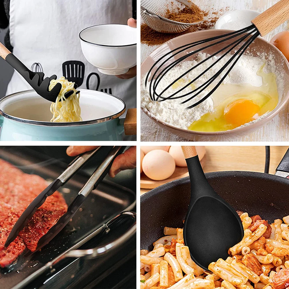 Home and kitchen Silicone Kitchen Utensil set  Accessories Cooking Tools Kitchenware set Cocina Silicone Cooking Utensils Set