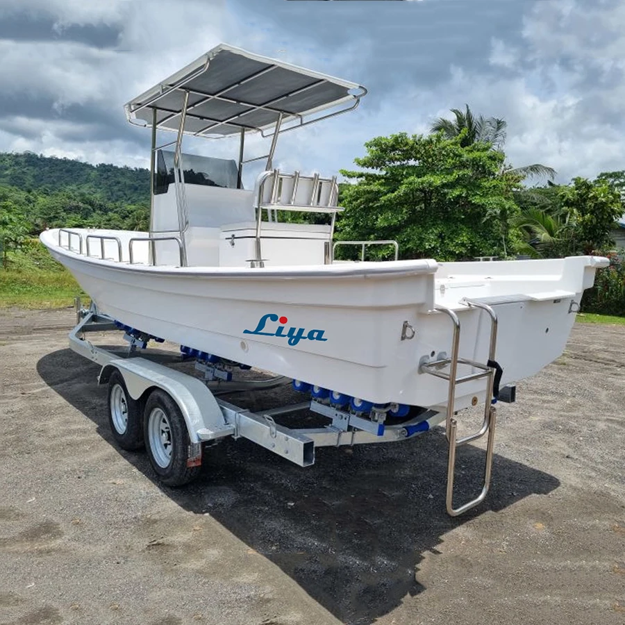 Liya 7.6m fishing vessels fiberglass boat yacht panga console boat fiberglass boat molds for sale