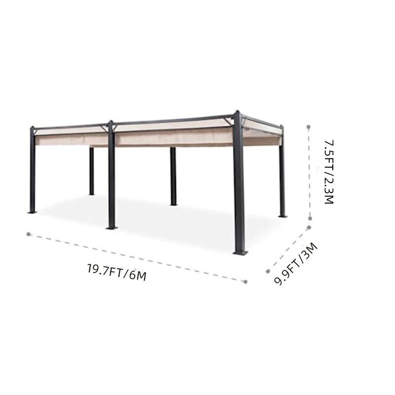 YASN 3x6M Aluminum Roof Pergola High Quality Curtain Outdoor Blackout Motorized Zip Track Zipper Roller Blinds