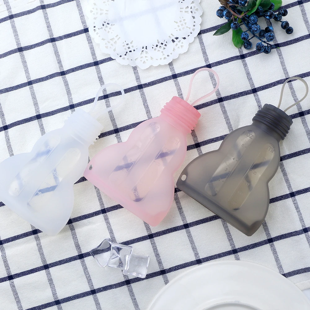 150ml 5oz Tableware Auxiliary Silicone Baby Spoon Squeeze Rice Paste Bottle Feeder