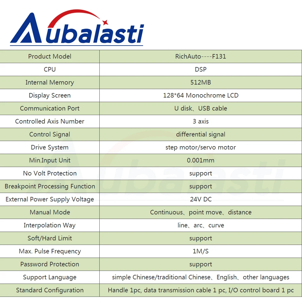  Aubalasti чпу DSP контроллер F131 поддержка мотор сервопривода и степпер 3 оси гравировка система управления движением заменить A11