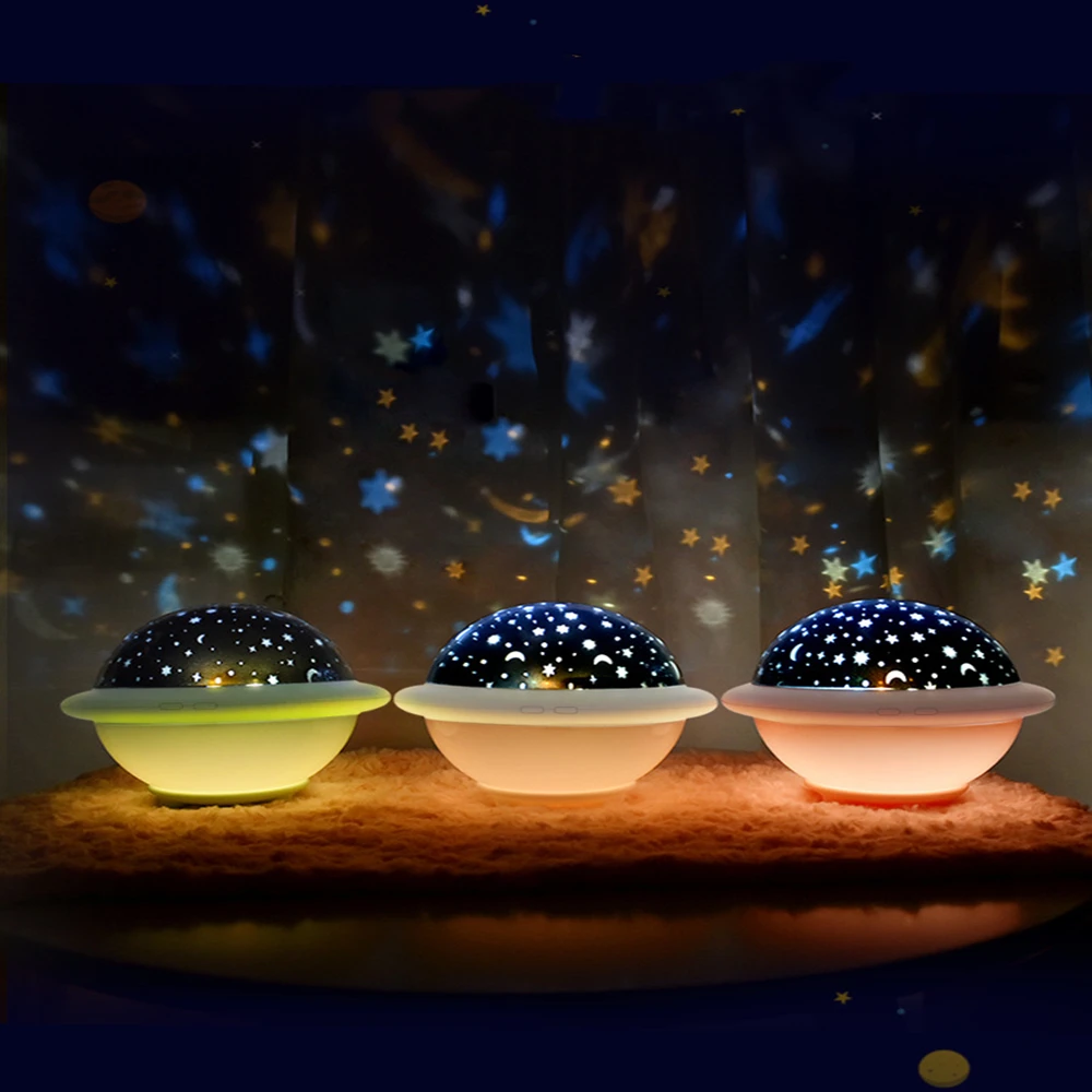 
2019 newest 2 in 1 UFO starry projector led night light gift night lamp for kids 