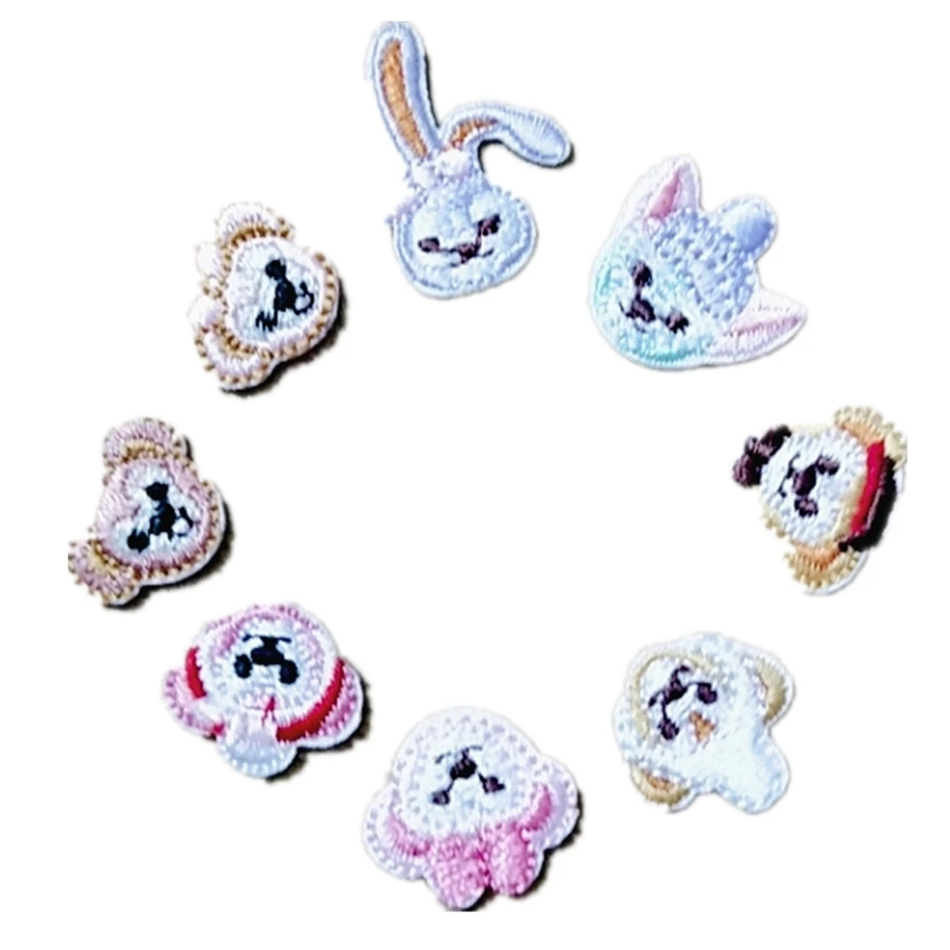 Wholesale Cute cartoon Wear-resistant mini embroidered small animal hair clip doll clothing decorative Patch sticker