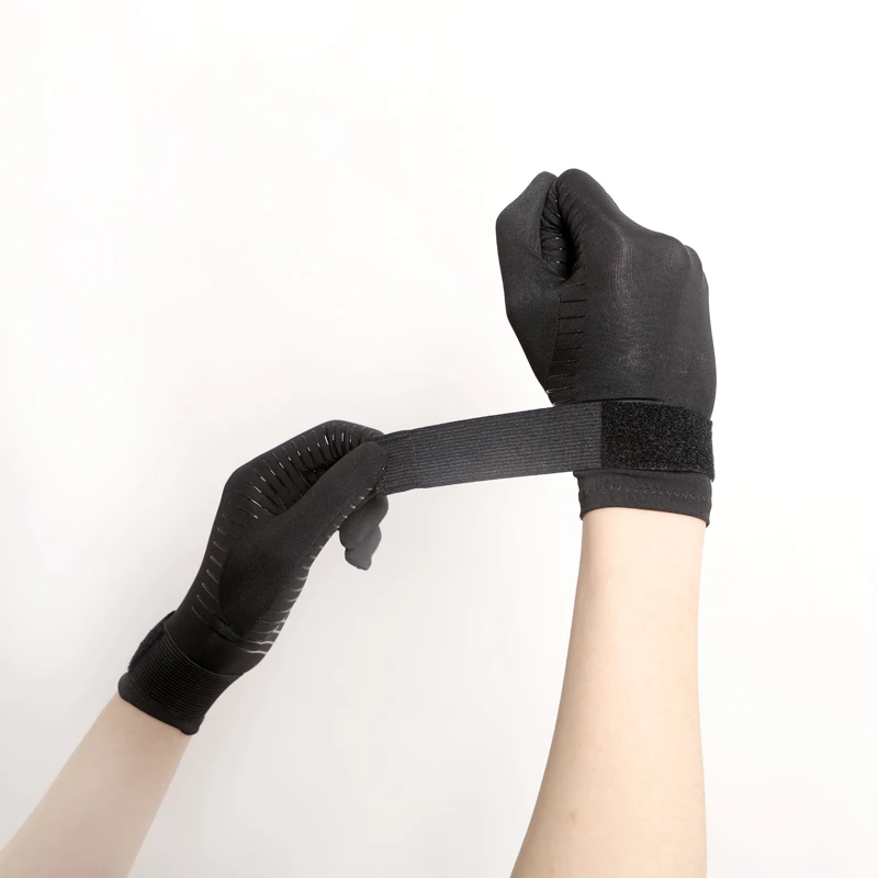 Перчатки без пальцев, перчатки из антибактериального спандекса, 88% меди, нейлона, 12% спандекса, черные перчатки от артрита