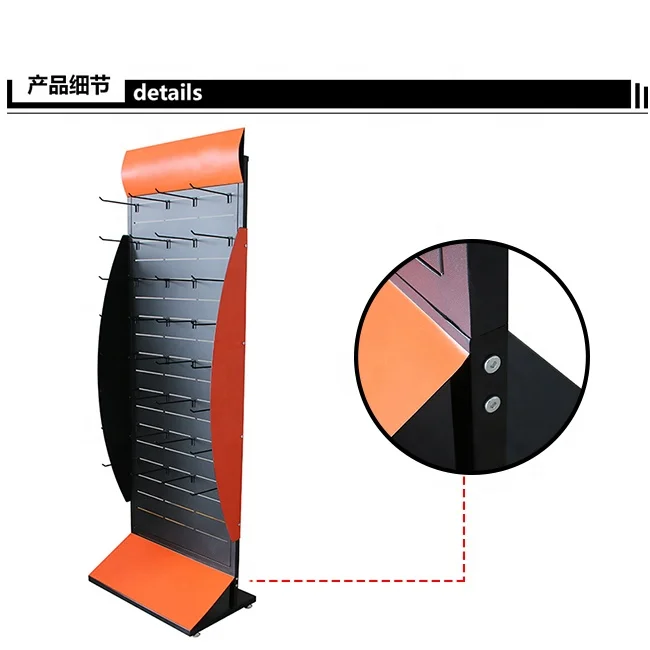 Mobile Phone Shop 32 Hooks Pvc Board Floor Standing Mobile Phone Accessories Cell Phone Case  Display Rack