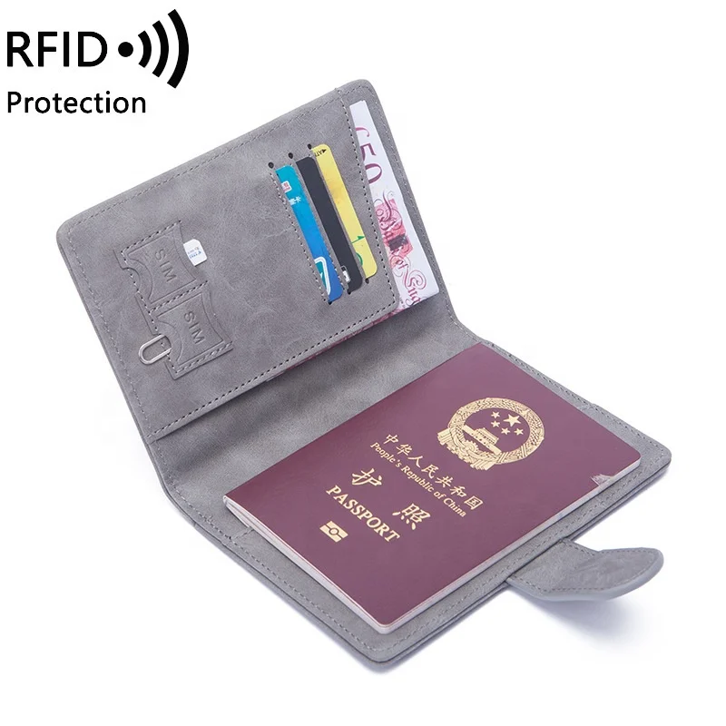 Wholesale RFID Blocking Faux Leather Elastic Passport Cover Sim Card Passport Holders for Travel