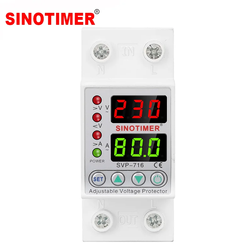 Sinotimer New Arrival 220V 63A hot sale digital voltage protector, under voltage protection, digital current protector