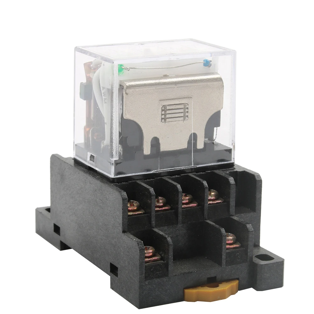 LY4NJ HH64P AC 220V 14PIN 10A Серебристая контактная катушка реле мощности 4PDT с цоколем