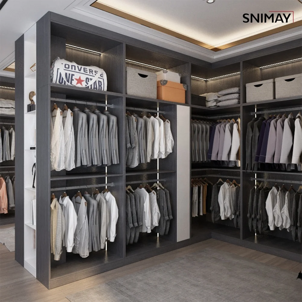 Bedroom Wooden Wardrobe Modular Closets Systems Modern High End Walk In Closet