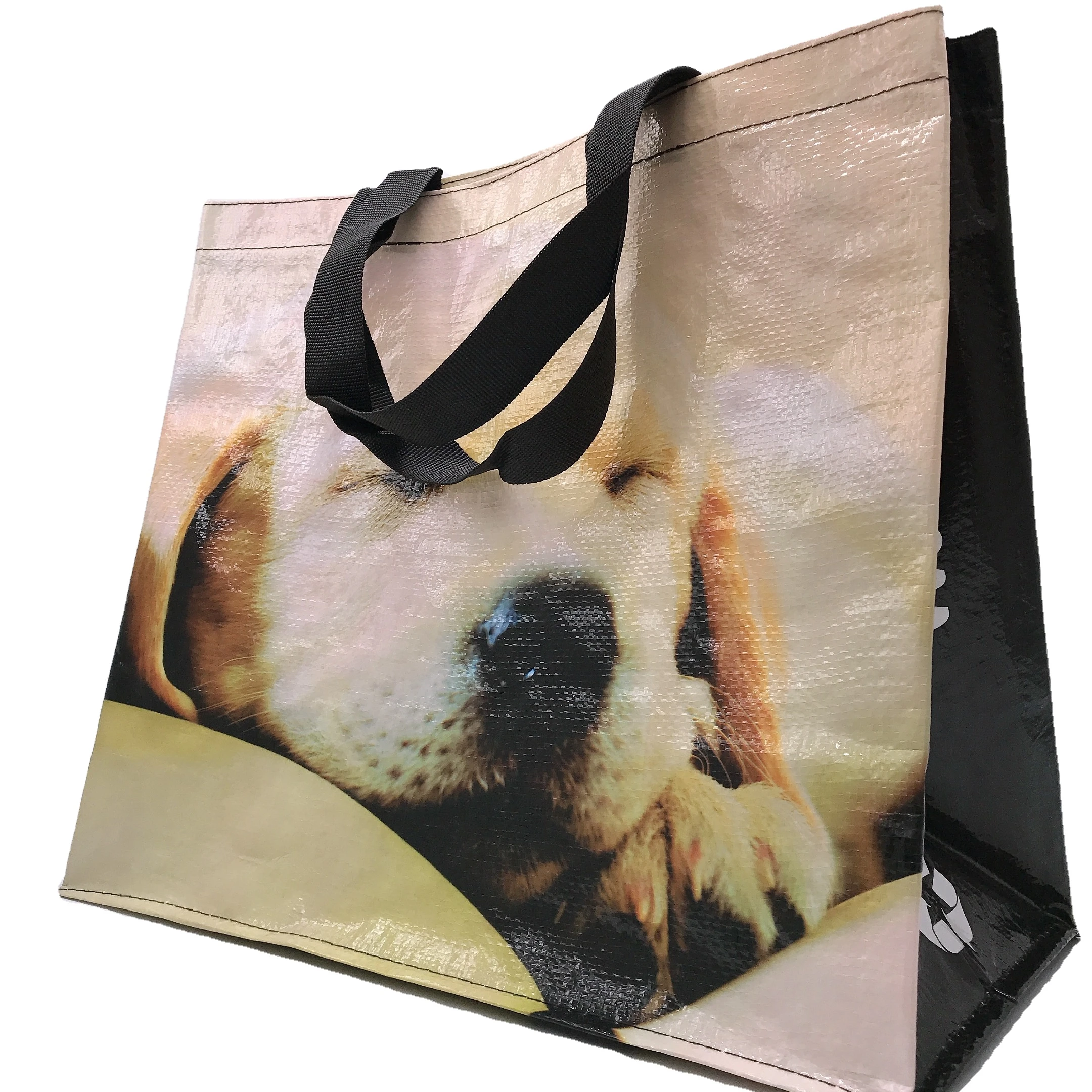 Online Shop 2020 Top Brand Cute dog Promotional Waterproof large  PP Woven tote bag women handbags luxury