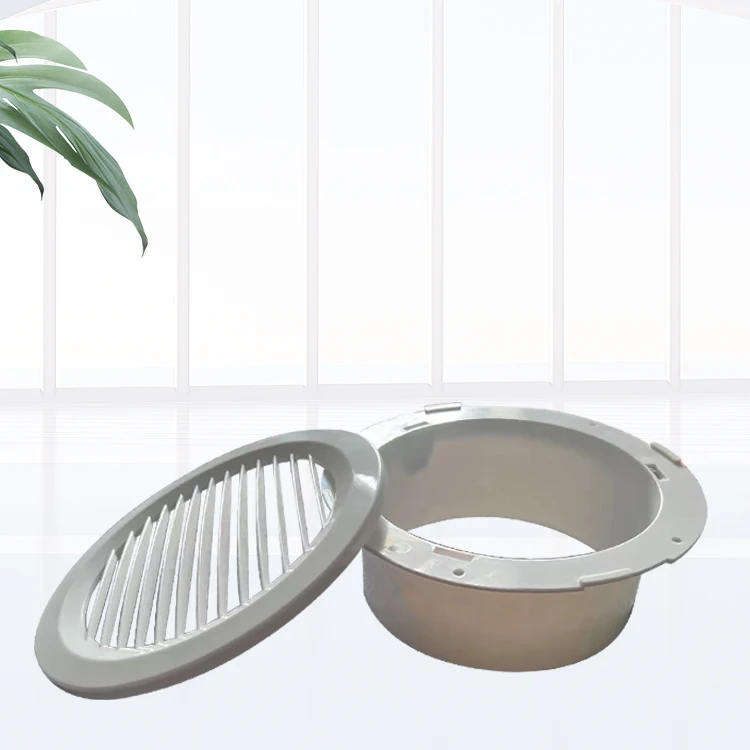 Plastic round louverd cover ventilation supply whiteair vent grille for air conditioning