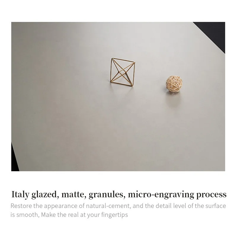 1500x750 Pure Grey Color Micro Cement Porcelain Glazed Wabi Sabi Matte Gray Ceramic Tile