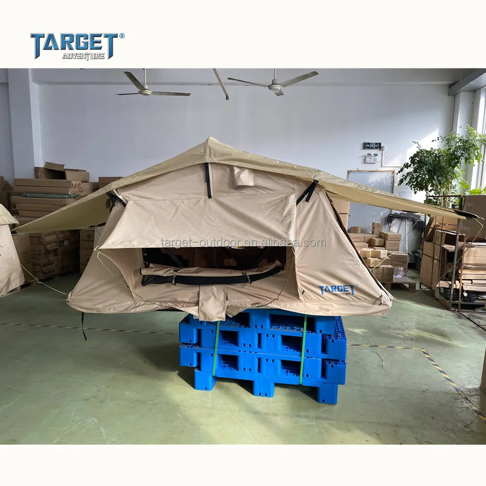 Waterproof Traveling Vehicle Top Roof Tent 260g Canvas Polyester Cotton Tent