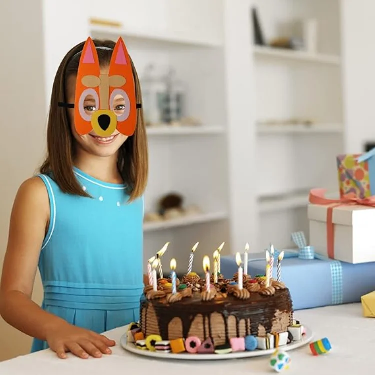 9 Packs Puppy Dogs Felt Mask for Kids Cartoon Theme Party Supplies Cosplay Decoration Gift for Children Boys Girls