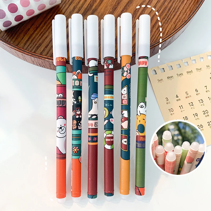 Factory New Arrival Eraser Gel Pen 0.5/1.0 mm Refill Rainbow Color Smooth Writing Gel Pen Plastic