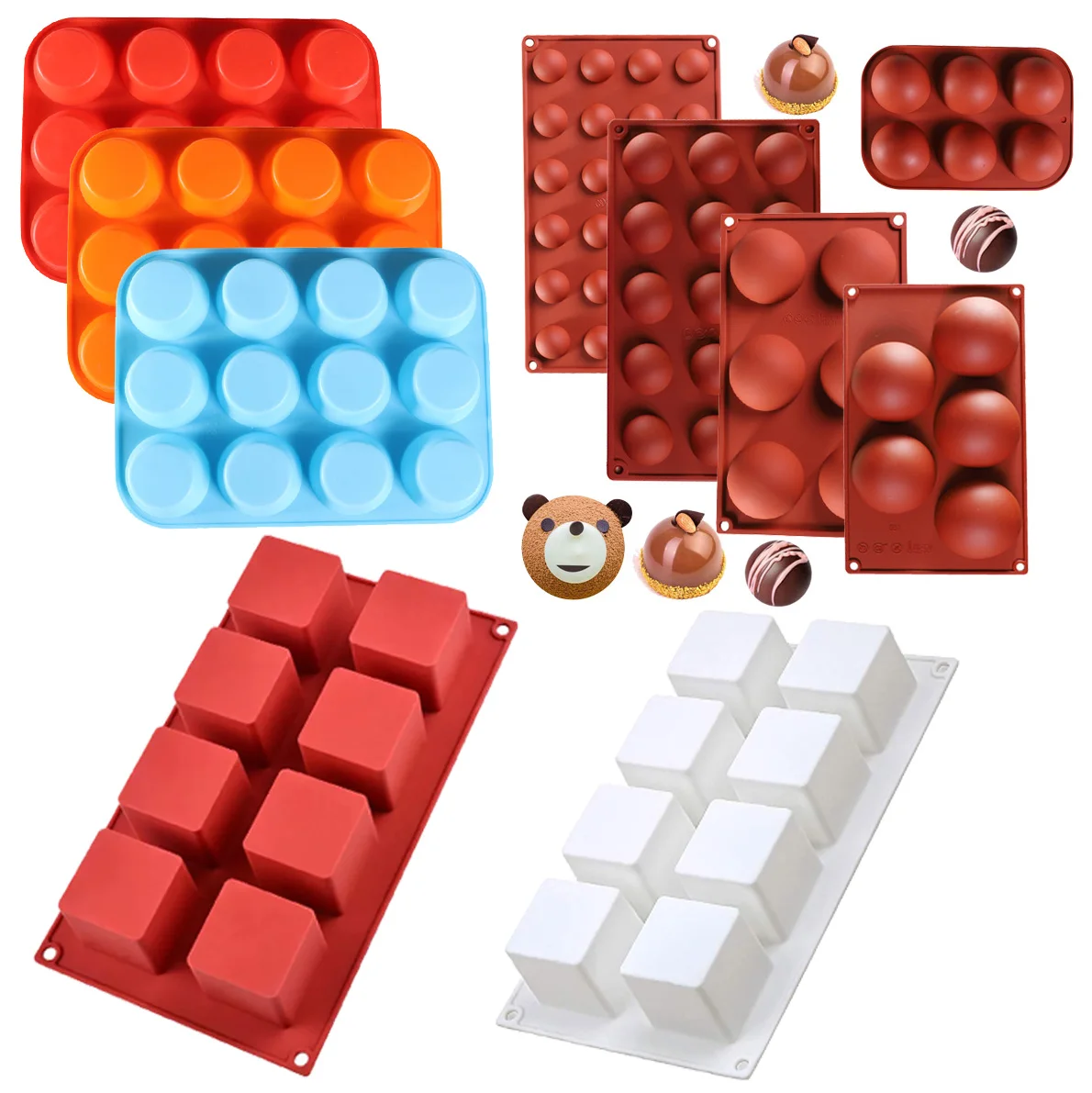 Customized Mini Baking Letter Halloween Flower Mousse Chocolate Cake Tools Mould Silicone Cake Molds for Cake Decoration Set