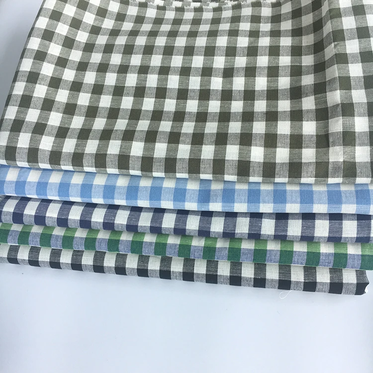 HAHOO хорошее качество OEM сервис окрашенная пряжа клетчатая рубашка льняная ткань цена за метр для платья