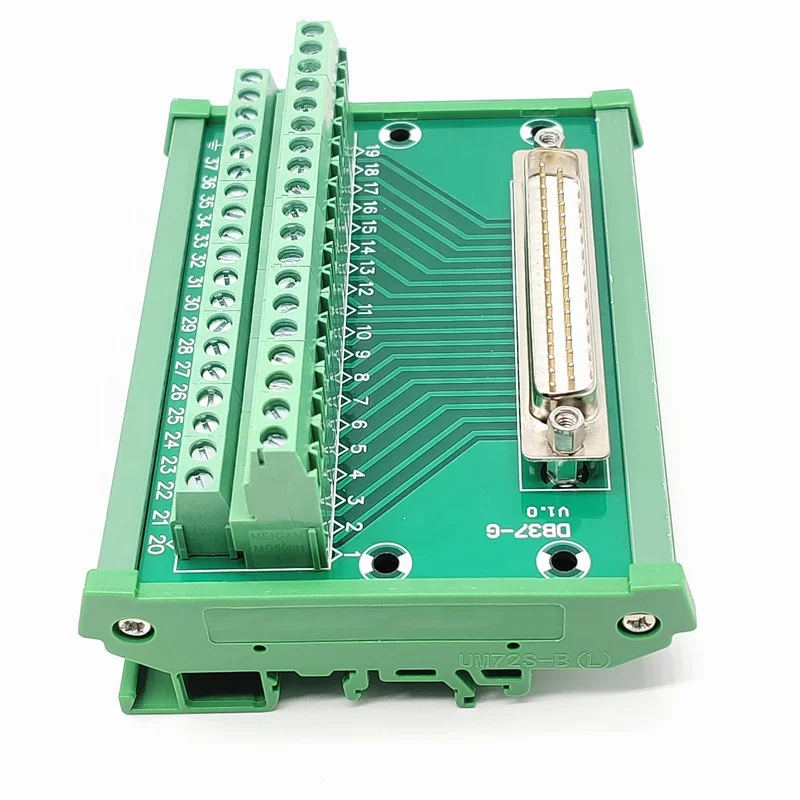 DB37 DR37 Male 37pin Port to Terminal Block Connector DB37-G7 Adapter Converter PCB Breakout 2 row Din Rail Mounting with Shell