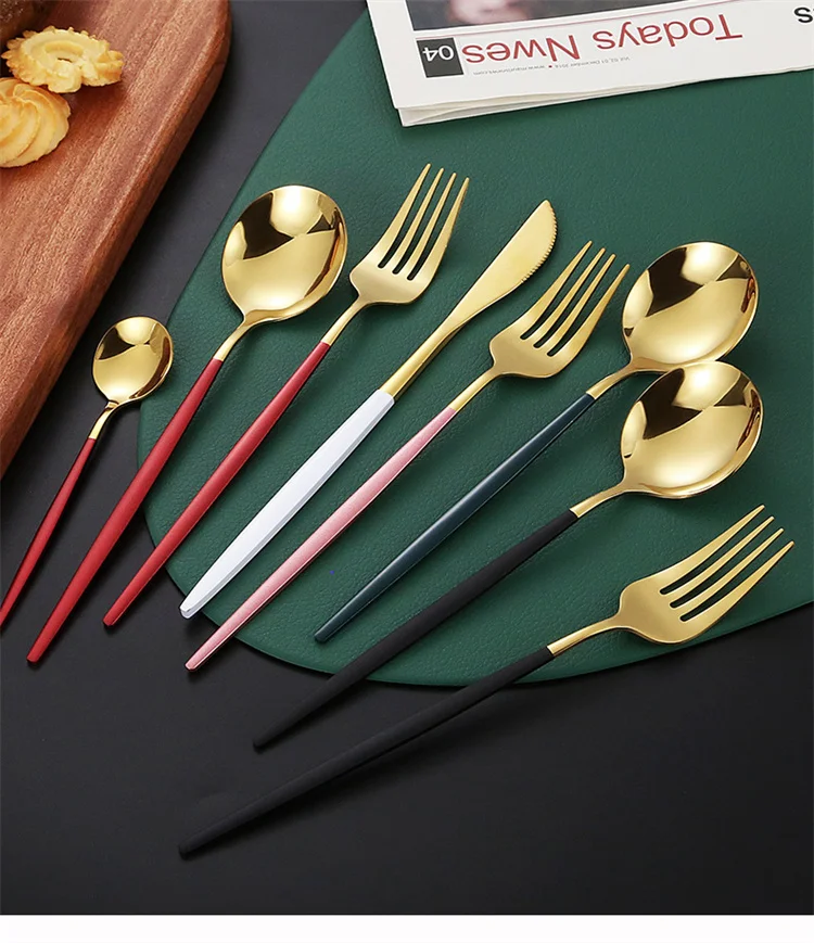 European Stainless Steel Tableware Set Knife Fork Spoon Western Cutlery Set