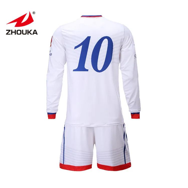American Club Football Jersey Cheap White Long Sleeve Soccer Uniforms