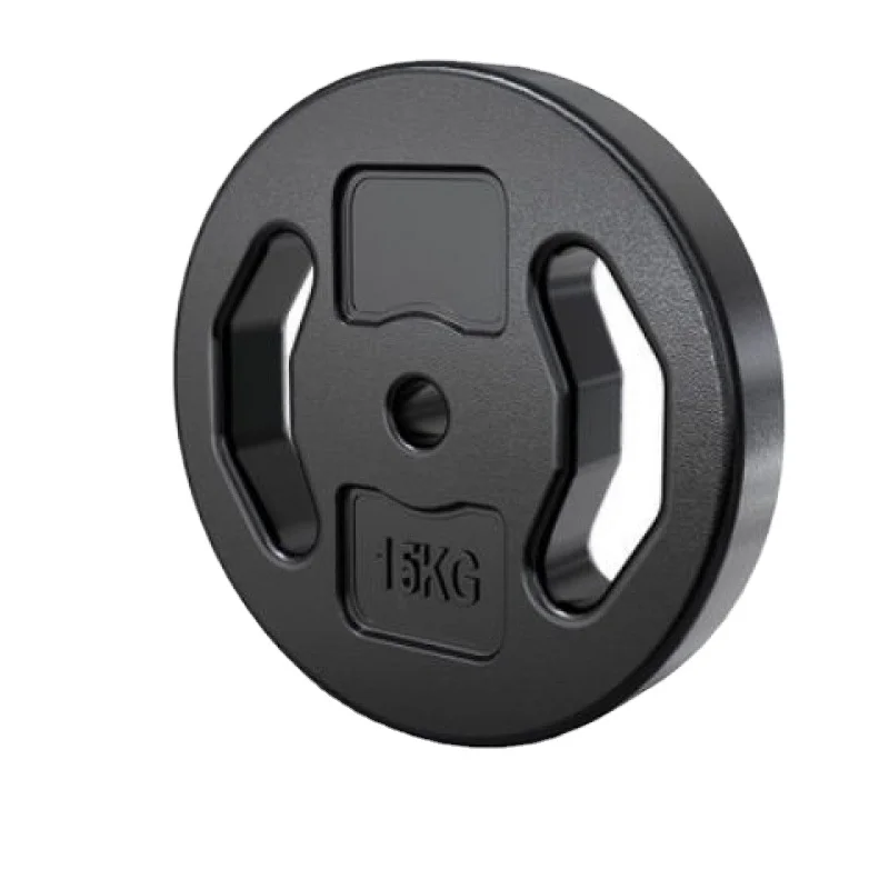 Wholesale Cement Sand Filled PE Coated Weight Plates 2 Grip Handles Weight Plates Barbell Cement Bumper