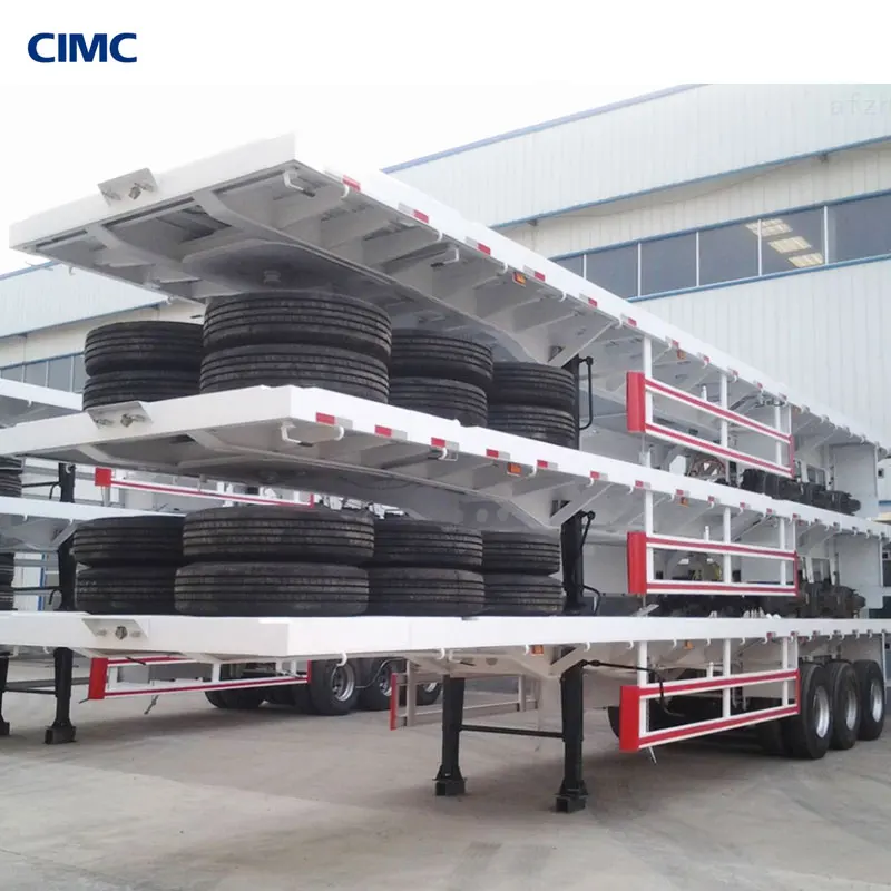  Прицеп платформа CIMC 20/40/48/60Ft выдвижной полуприцеп с платформой 3 оси 100