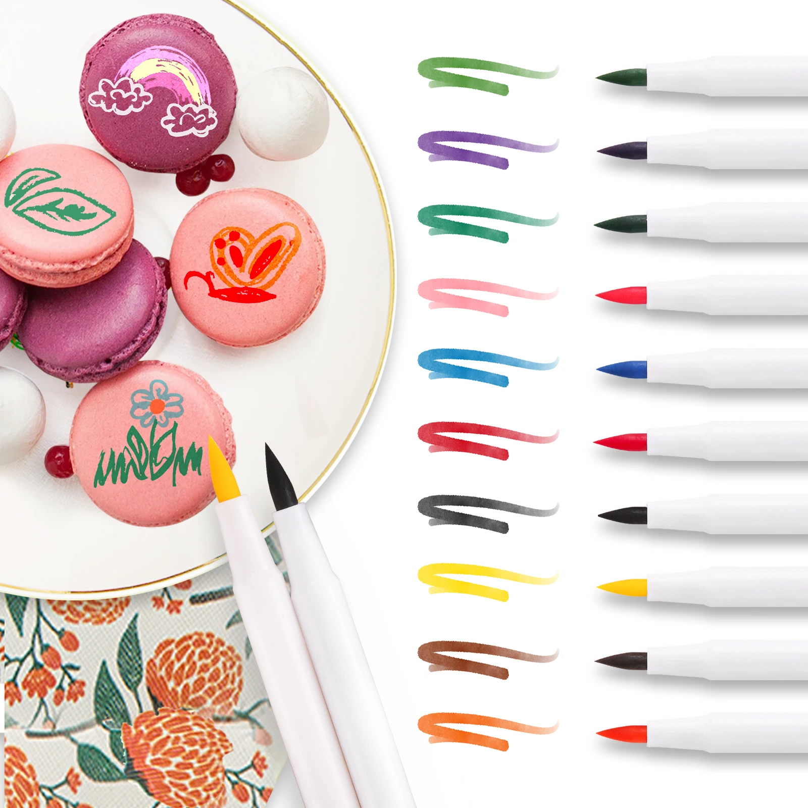 Edible Marker Pens for cookie decorating black Cake Decorating Pen Chocolate edible pen FoodWriter Color Fine-Tip Edible Marker