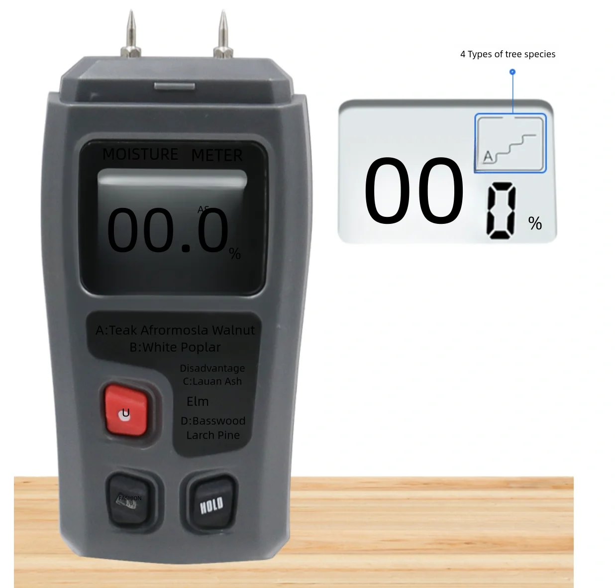 Digital Moisture Meter Moisture Meter Tester Water Moisture Content MT-10 Wood Damp Detector Tester Hygrometer LCD Display