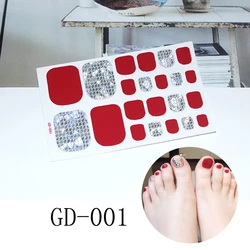 Toe Nail Wraps Solid Color Nail Art Decals Self-Adhesive Toe Nail Polish Stickers