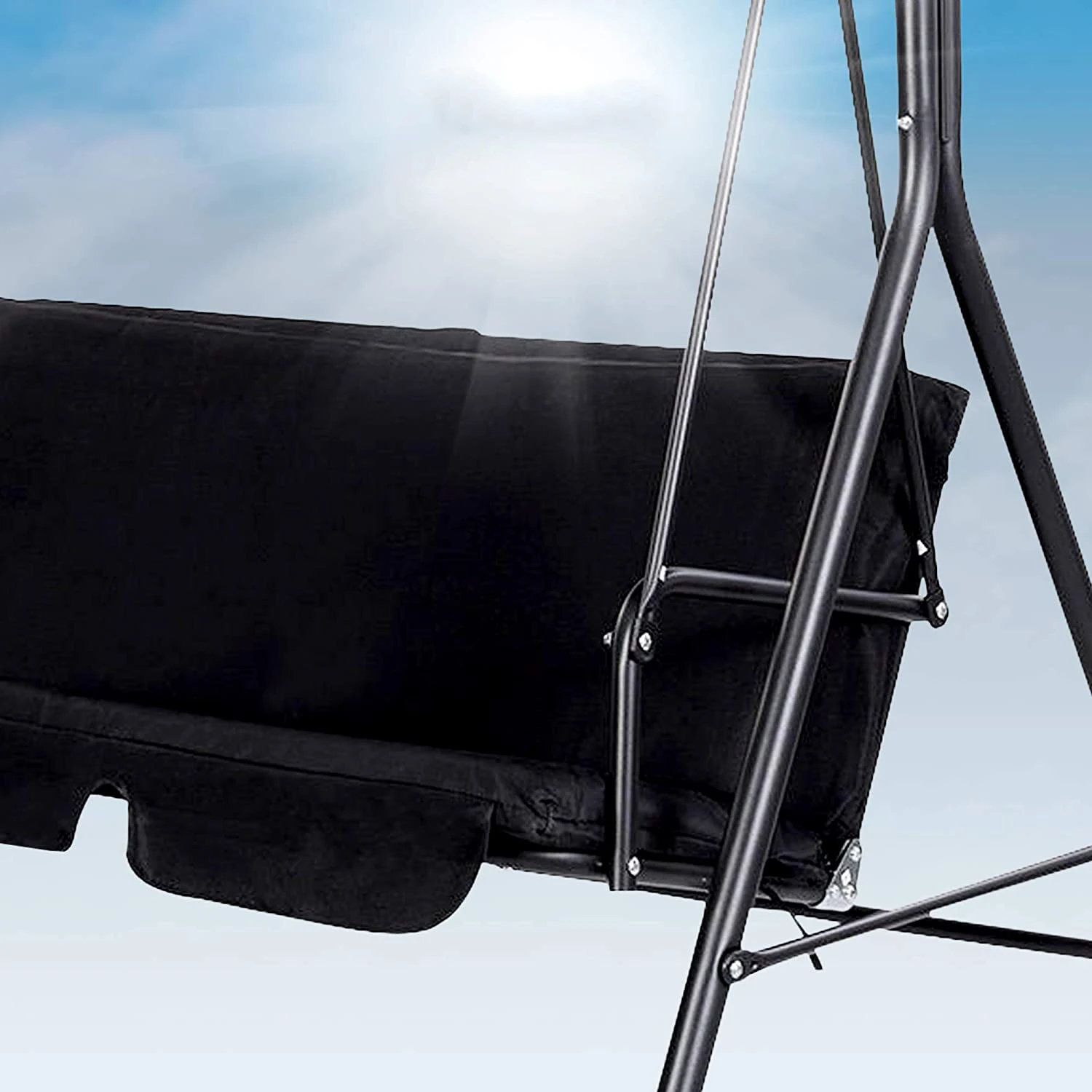 3 Seater Swing Hammock with Removable Canopy Padded Seat with Strong Powder Coated Steel Frame