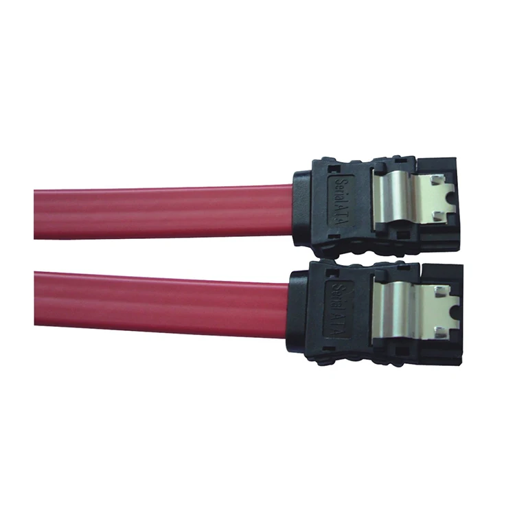 UL2725 28AWG Red SATA III 7P to 7PIN ATA Cable With Latch 180 to 180 Degree