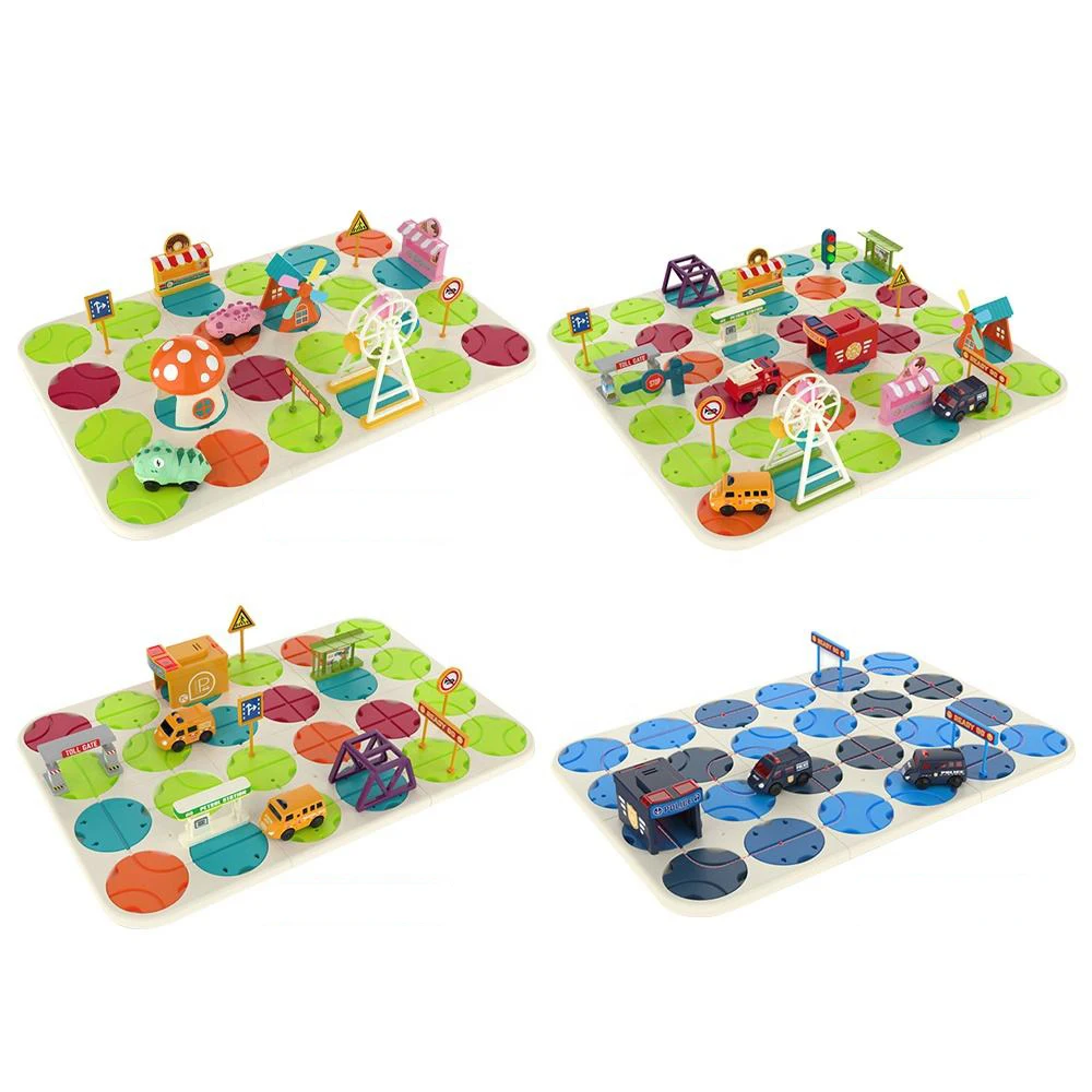 Variable Board Maze Toys Children Electric Light Brain Teaser Puzzle Logical Road Builder Toys DIY Assembly Block Track Toys