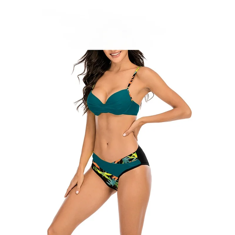 Bikini New Split Swimsuit Women Sexy Color Block Bikini European And American Hot Style Bikini Swimsuit Beach Swimming Sport