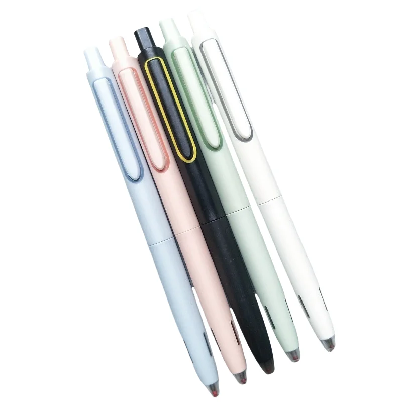 Novelty Multi-color Plastic Press Mute Gel Pen 0.5mm Smooth Writing Comfortable Holder Cabin Door Pen Clip Gel Pen Office Gift