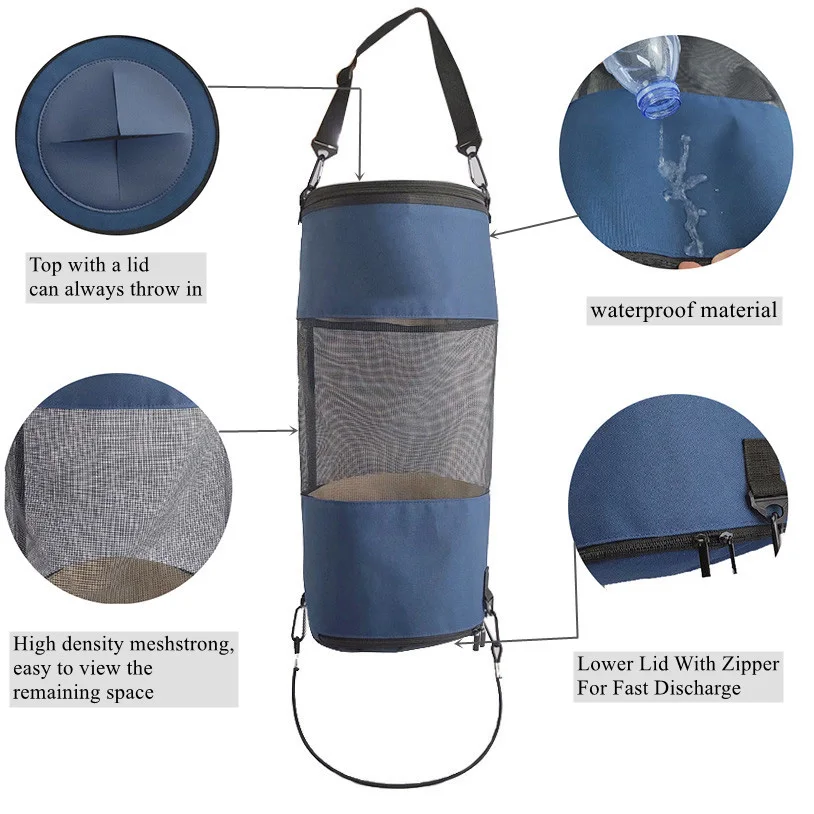 SLY Factory Wholesales Portable Boat Trash Can Boating Equipment Storage Bag Accessories Marine Pontoon Boat Storage