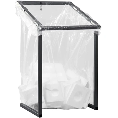 Sturdy Sanitary Dustbin With Wheels  Steel Garbage Bag Rack Metal Waste Bin Stand Holder