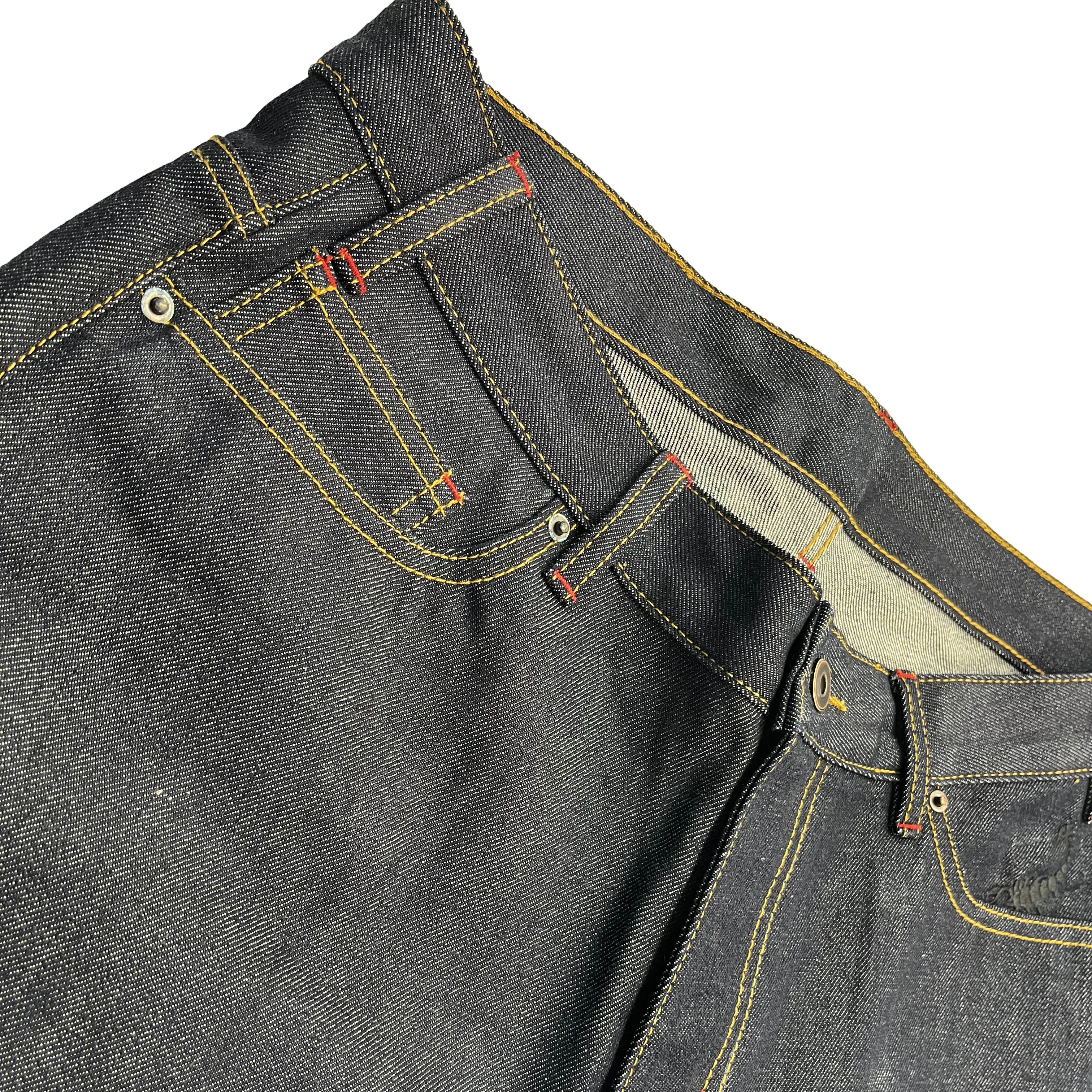 Blue Team Custom manufacturer high quality selvedge denim pants slim fit indigo jeans men with embroidery