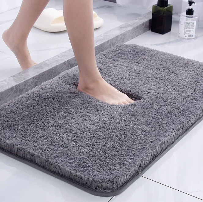 Thickened Non-Slip Bath Mat Plush Absorbent Carpet for Home Kitchen Bathroom Toilet Door Non-Slip Bath Mat