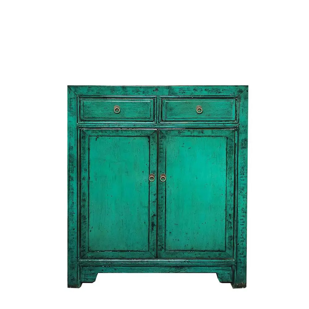 Chinese retro hand painted antique reproduction high glossy black cabinet