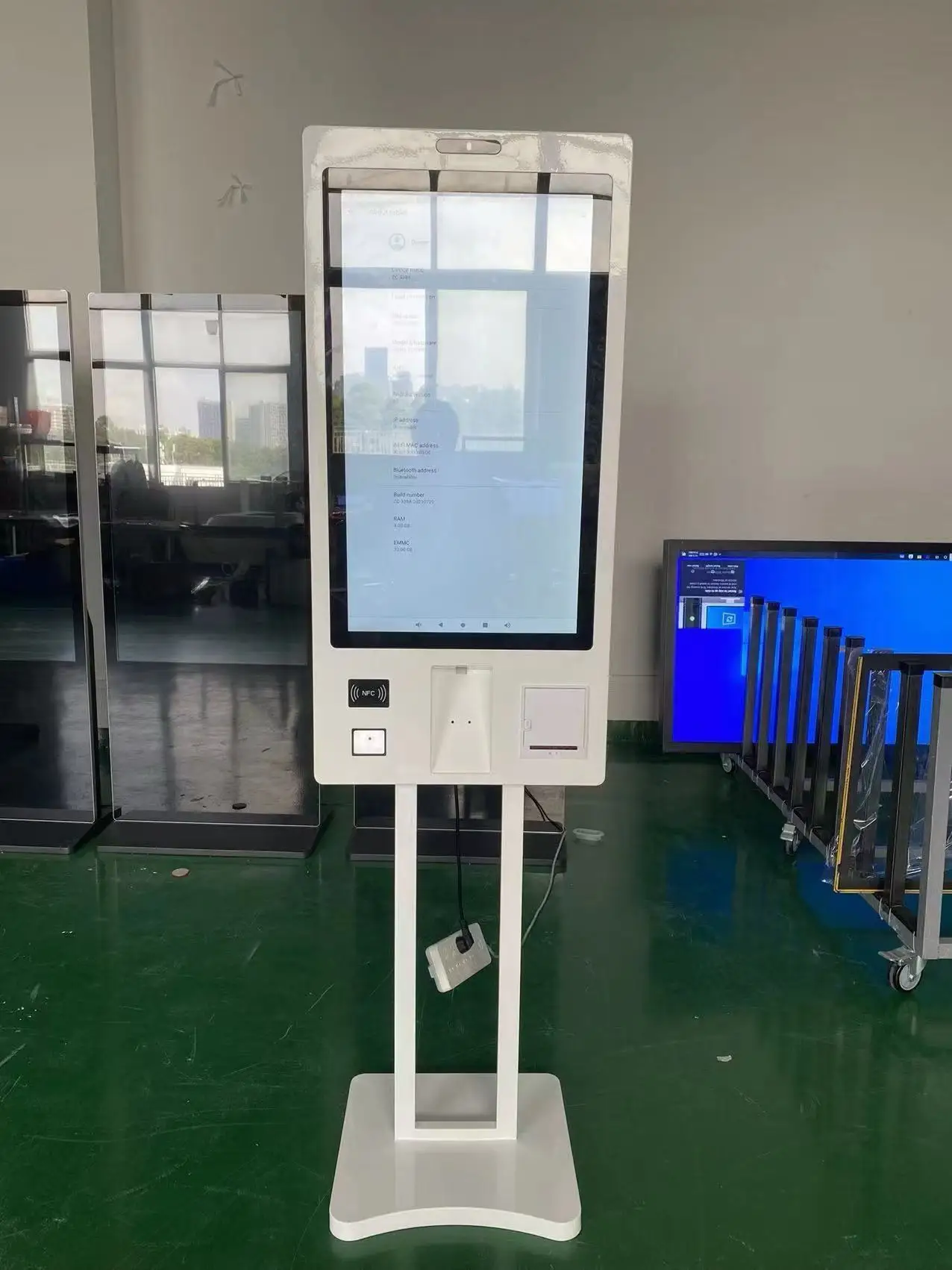 VISIGN Android WIFI 24 27 32 Inch Self-service Vertical Capacitive Touch Tempered Glass Electronic Self Ordering Kiosk