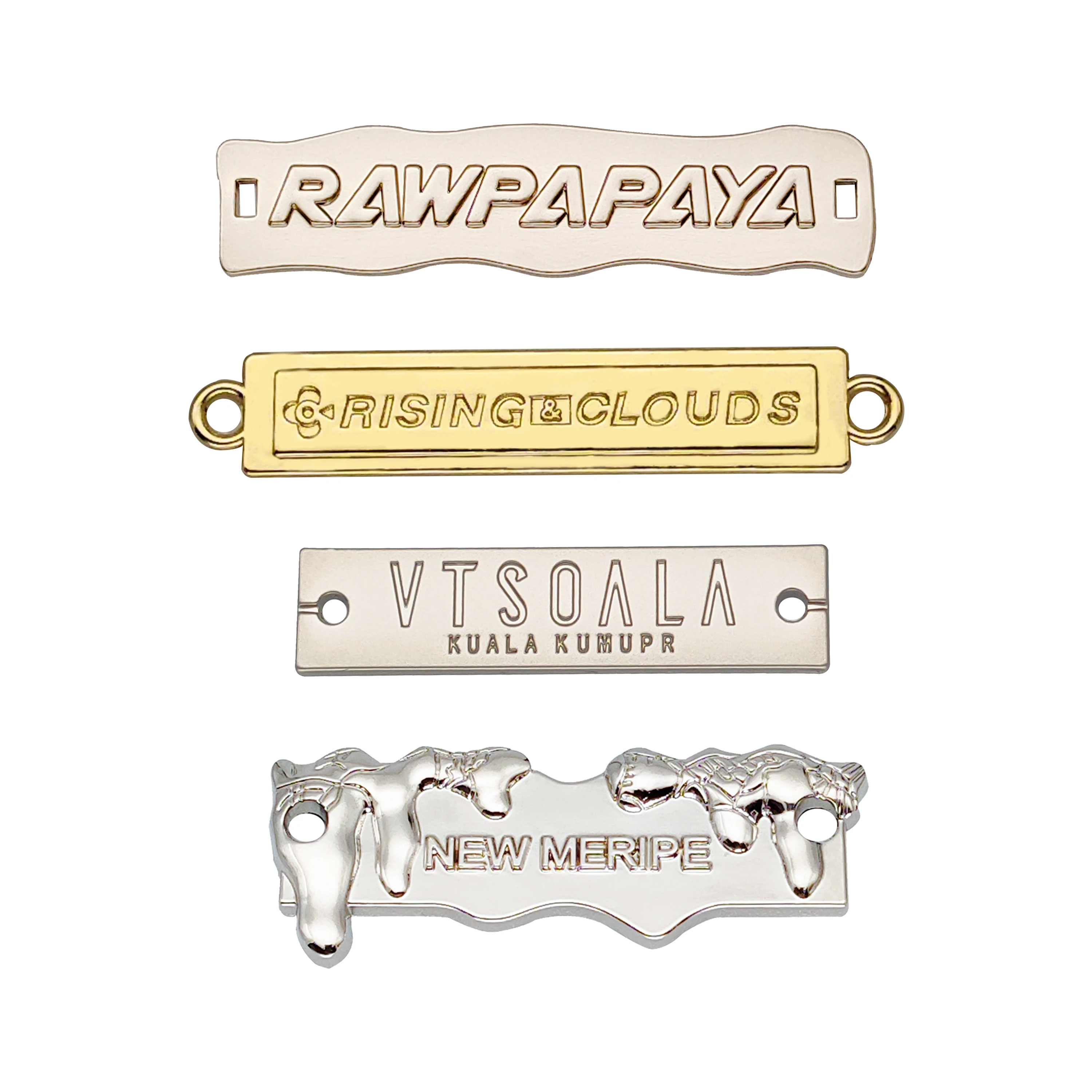 Custom Metal Clothing Labels Custom Embossed Metal Logo Label Tag Custom Metal Logo Labels For Handbags