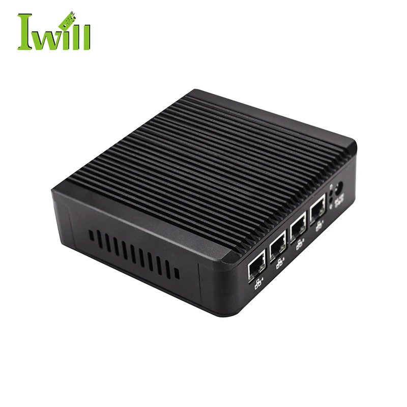 Fanless j4125 quad core mini linux pc 4 lan micro firewall appliance of 1COM HD VGA