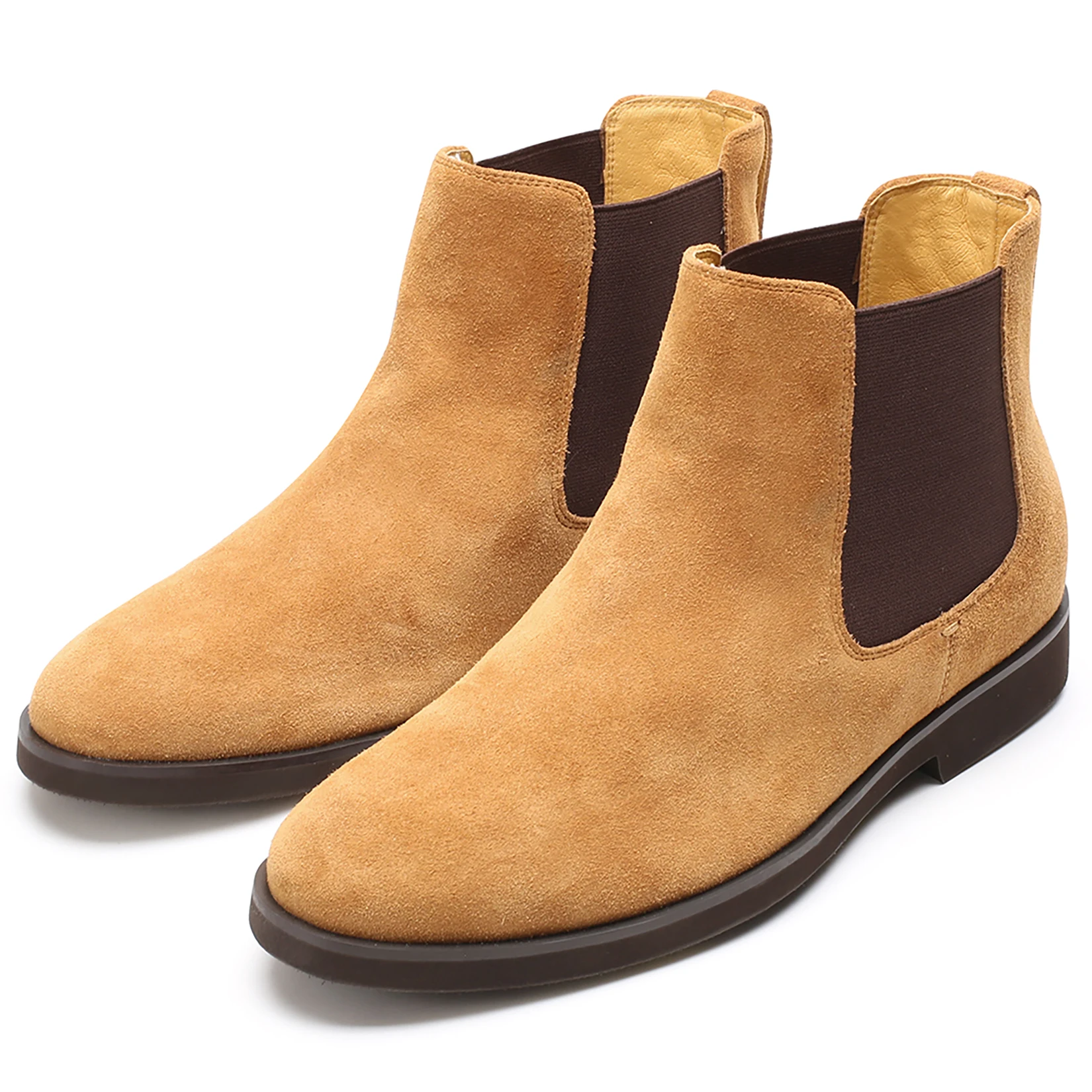 Оптовая продажа, новый дизайн, высококачественные уличные мужские ботинки челси, увеличивающие рост ботинки, замша, кожа и резиновая подошва