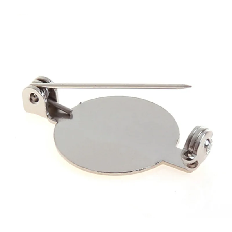 Round Plate Silver Brass Brooch Safety Pin For Badge In Bulk Price