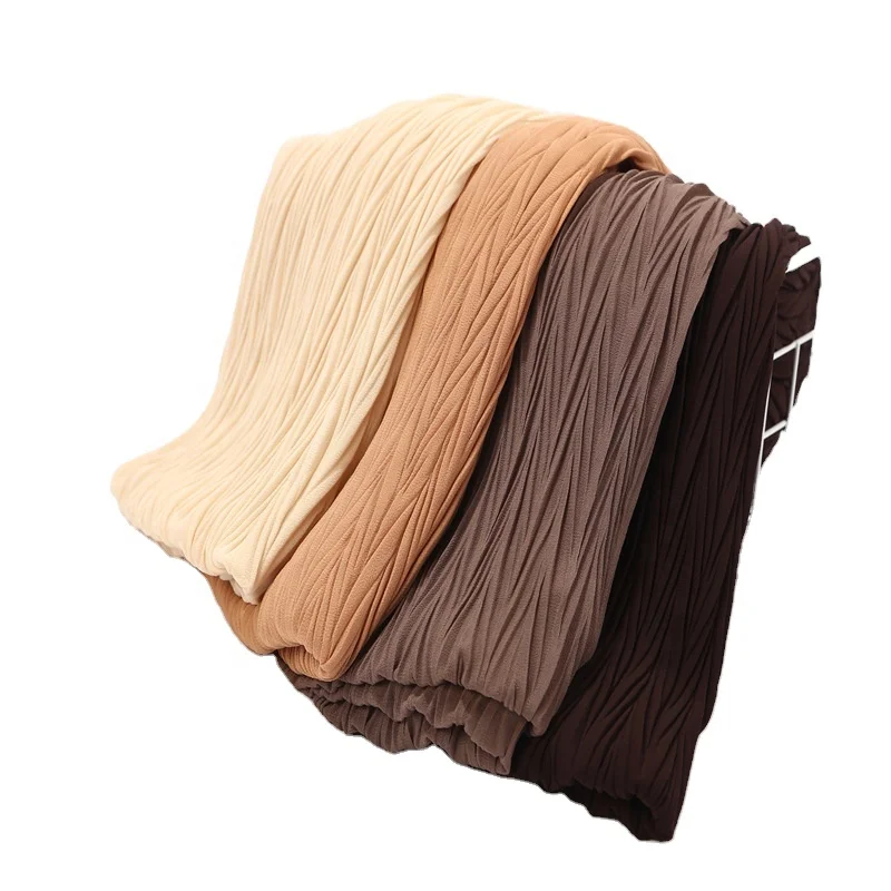 Lightweight solid smooth women beach cover up shawl wrap wholesale scarf hijab chiffon