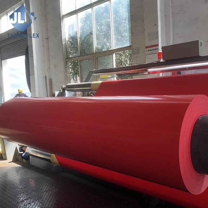 Jinlong tarpaulin manufacturer 610 gsm 5m x 50m plastic roll green pvc