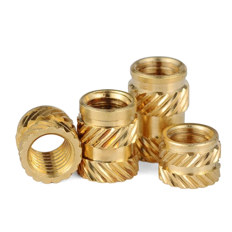 M2-M6 Brass Nut Inserts Knurled Earth Eight Twill Hot Melt Injection Moulding Nut Inlays Pre-buried Hot Pressing Nut