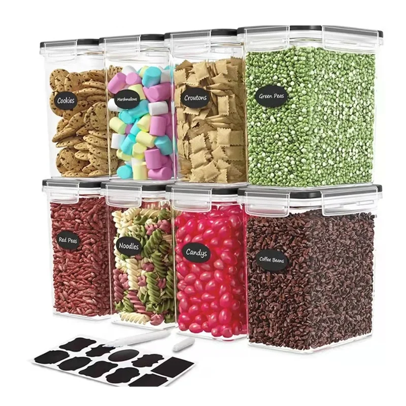 24 Piece Pack Plastic Airtight Dry Pasta Kitchen Organizer Pantry Organization Set Air Tight Food Storage Containers With Lids